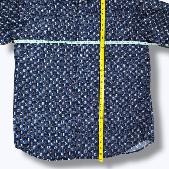 VTG Colore Italia Silk Shirt M Abstract Pattern Short Sleeve Resort Artwear 90s - Picture 5 of 5